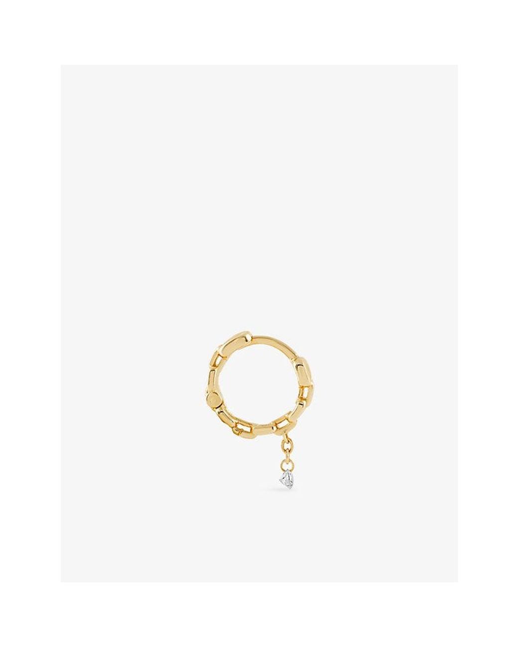 Kismet by Milka Metallic Highway Mini 0.06Ct Diamond Hoop Earring