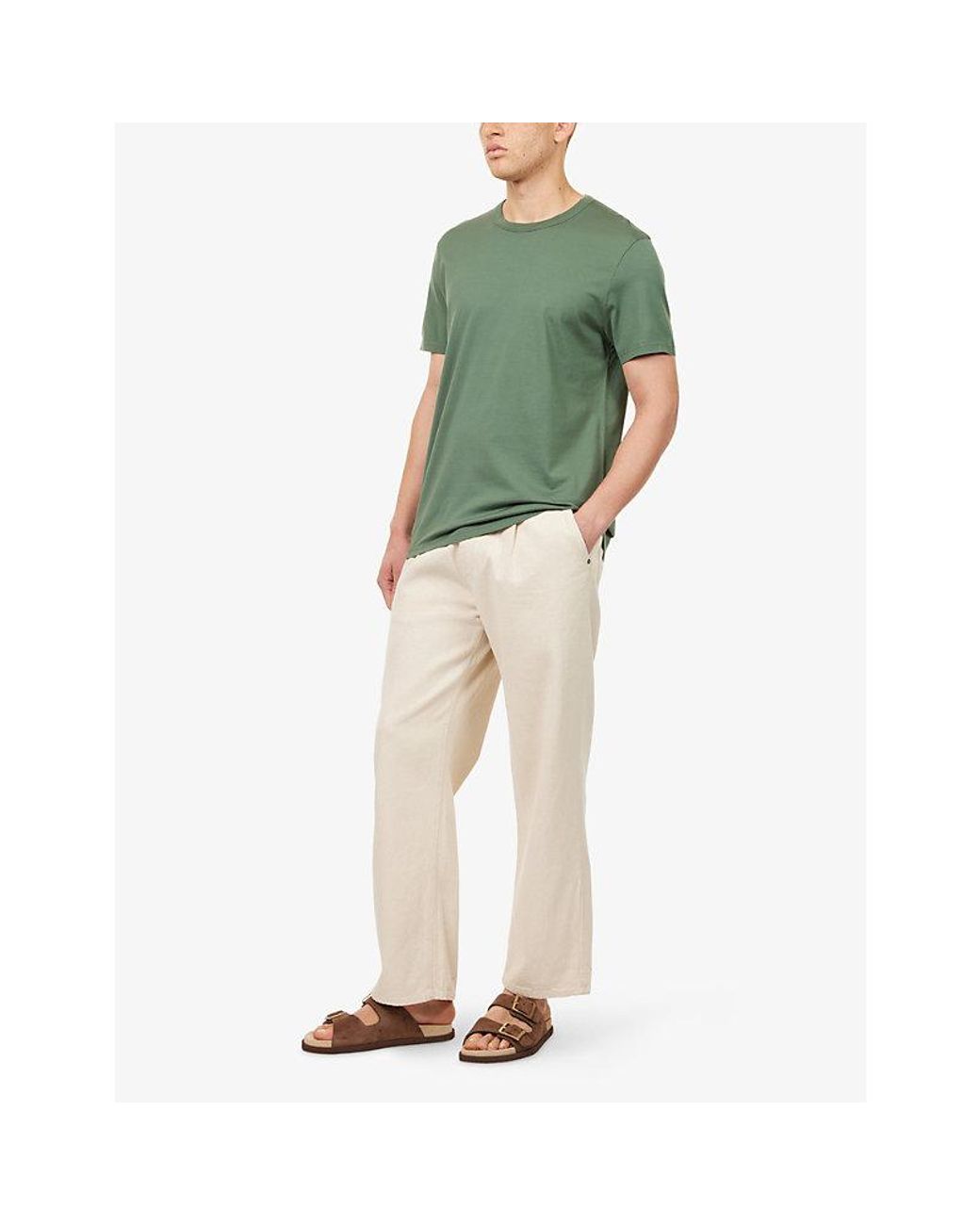 Derek Rose Green Barny Short-Sleeve Cotton-Jersey T-Shirt for men