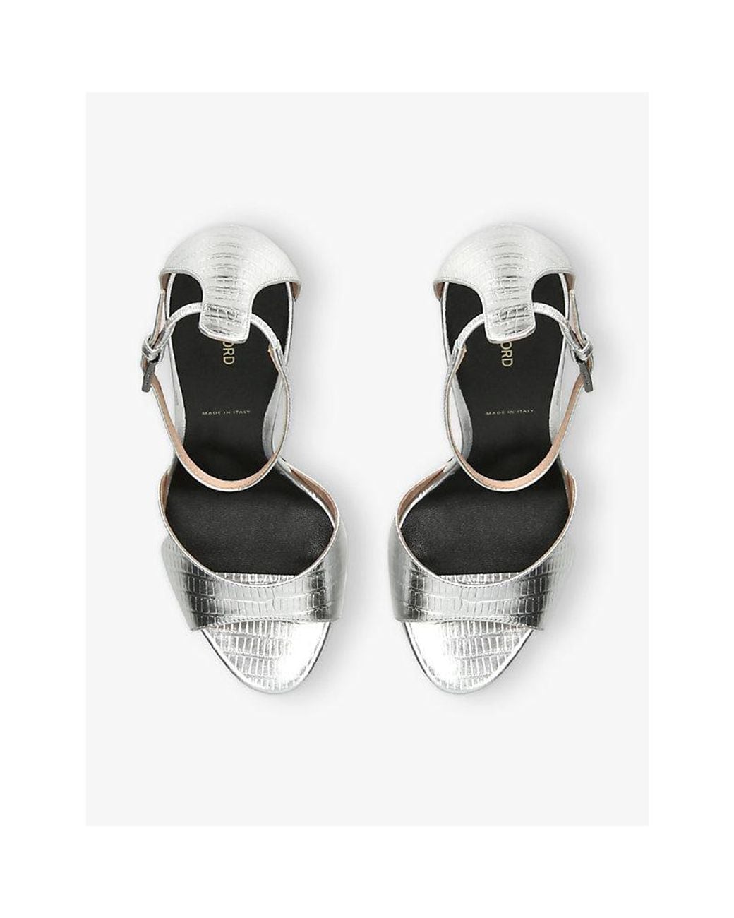 Tom Ford White Spire 105 Metallic Leather Sandals