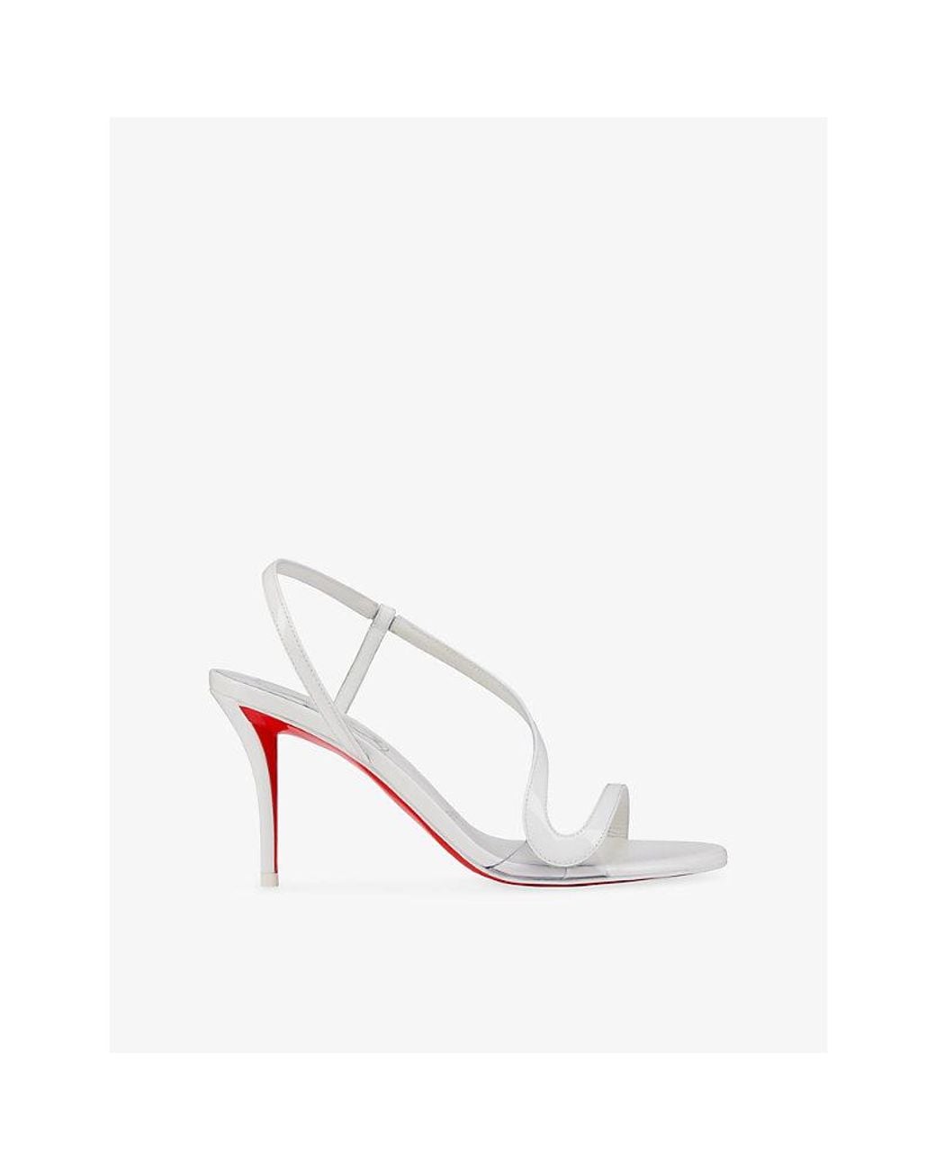 Christian Louboutin White Rosa Z 80 Patent-Leather Heeled Sandals