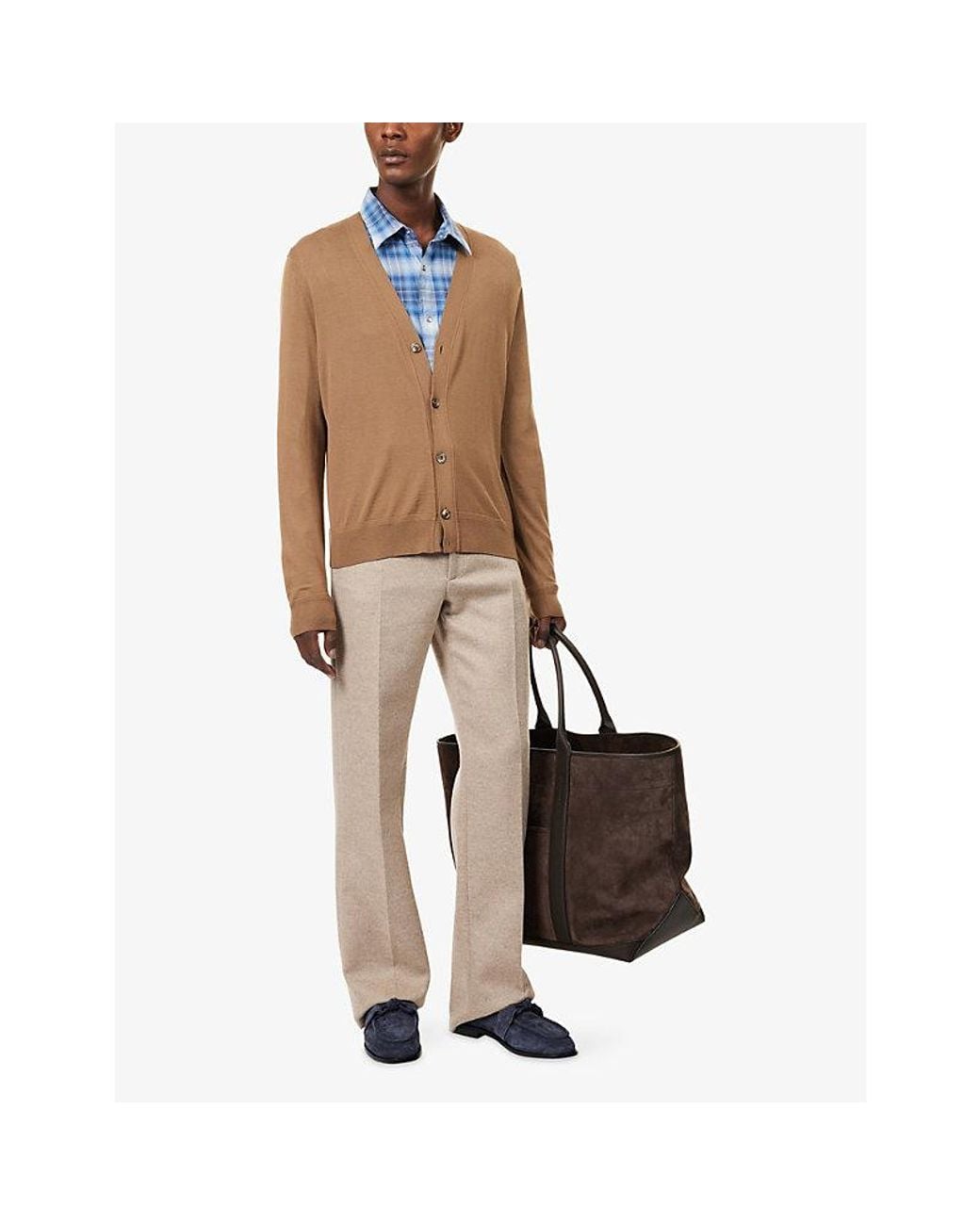 Tom Ford Brown Fine Gauge Wool Cardigan for men