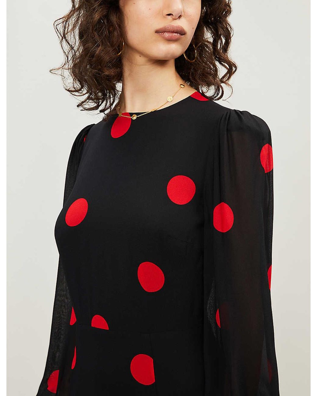 Reformation Luanne Polka Dot Crepe Midi 