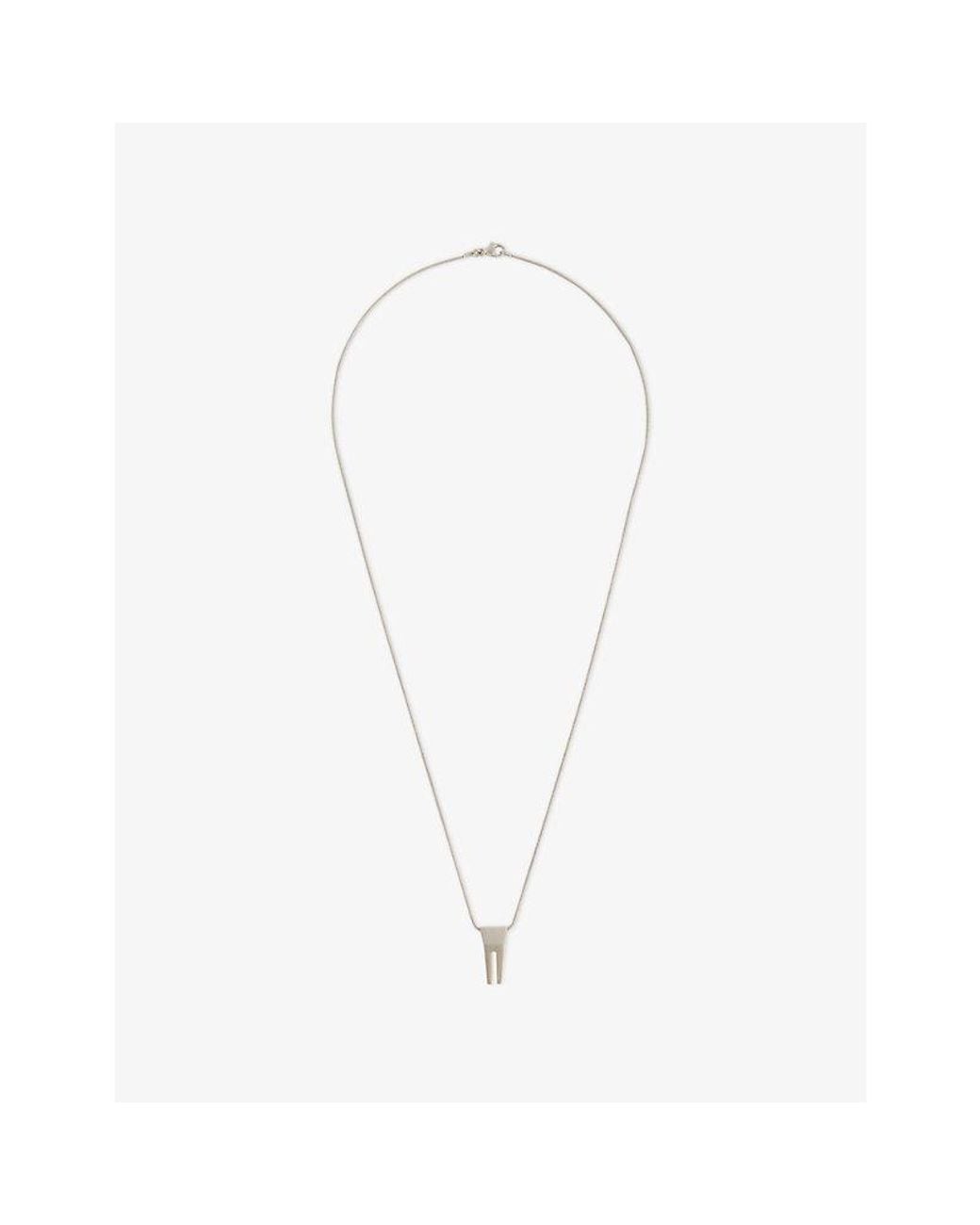 Rick Owens White Mini Open Trunk Brass Necklace for men