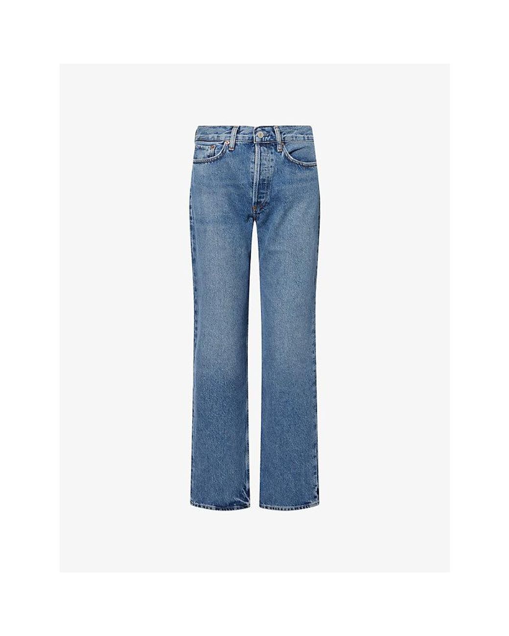 Agolde Blue Lana Straight-Leg Denim Jeans