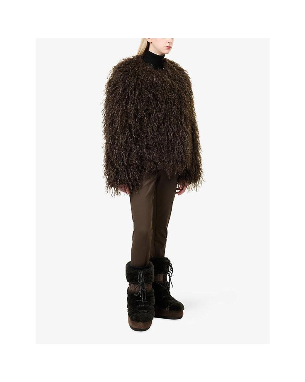 Goldbergh Black Yua Reversible Shaggy Faux Fur Jacket
