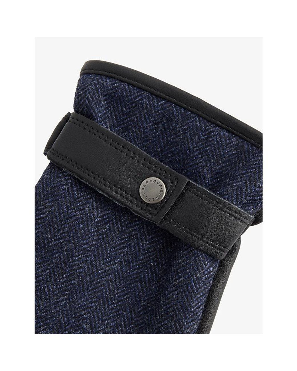 Barbour Blue Barlow Leather Gloves for men