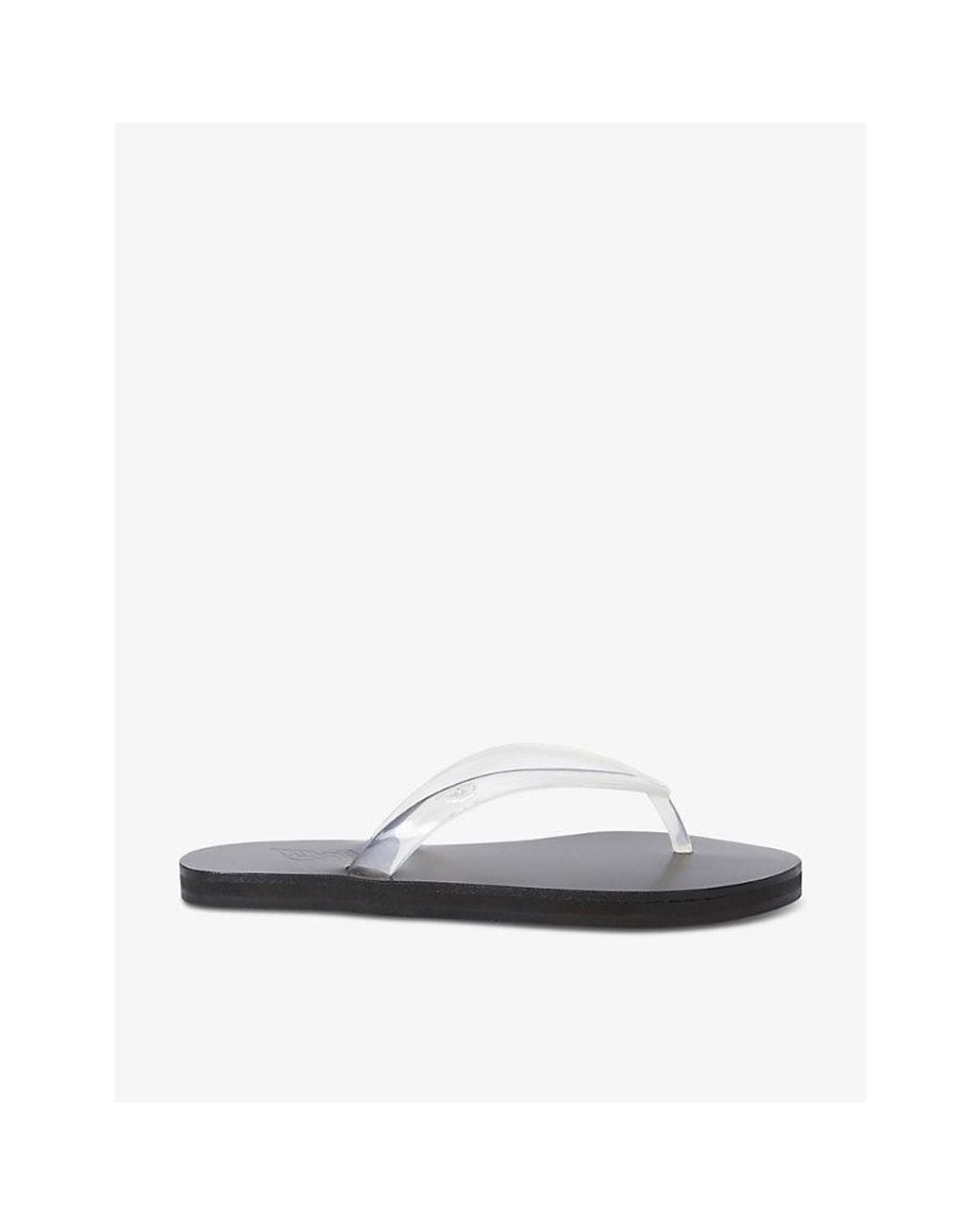 Ancient Greek Sandals White Saionara Thong Leather And Jelly Sandals