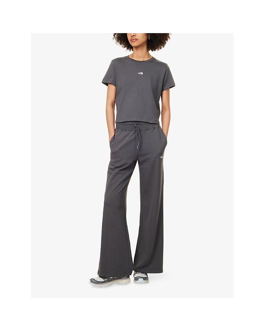 The North Face Blue Essential Light Wide-Leg Cotton Jogging Bottoms