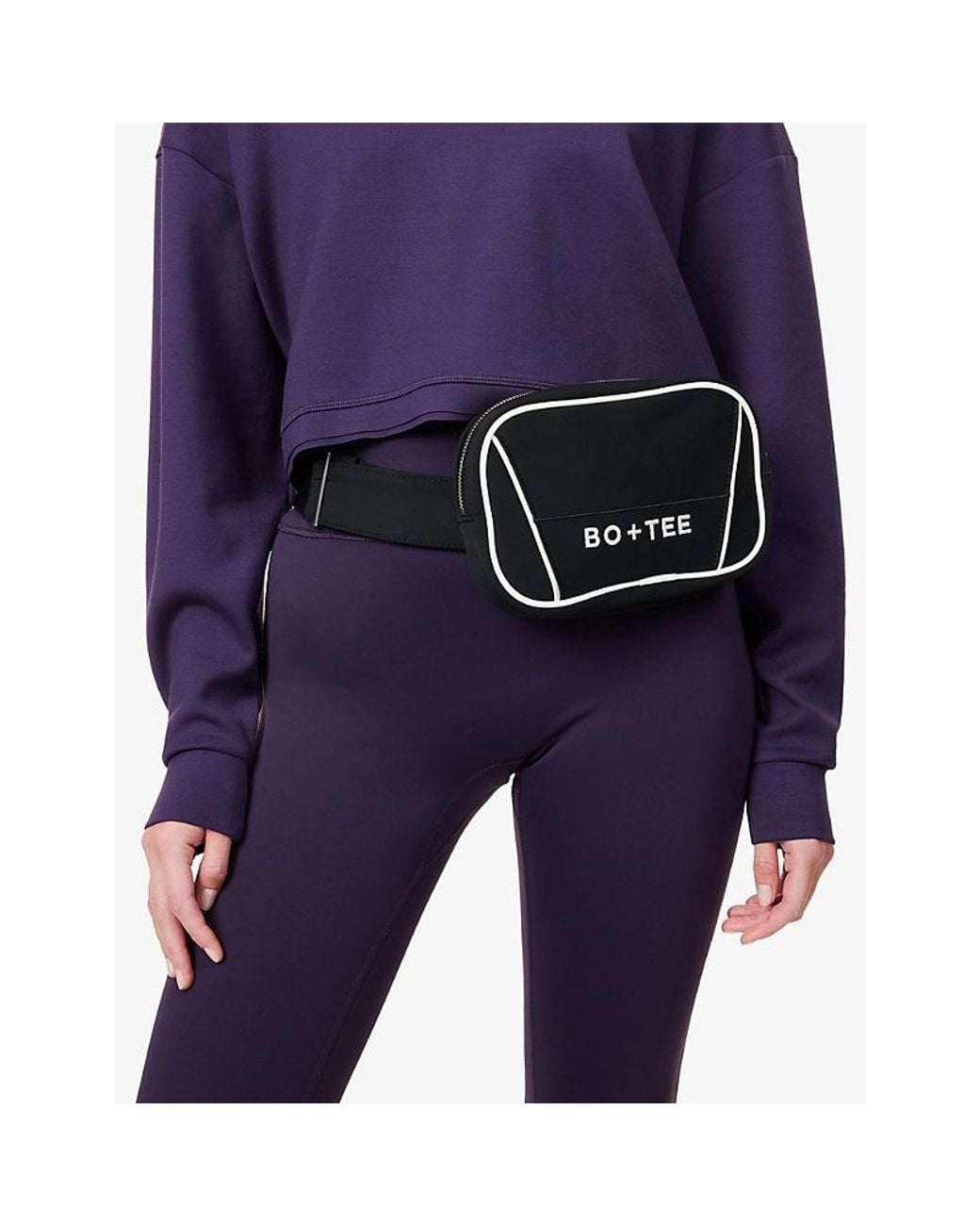 BO+TEE Black Logo-Print Soft Shell Waist Bag
