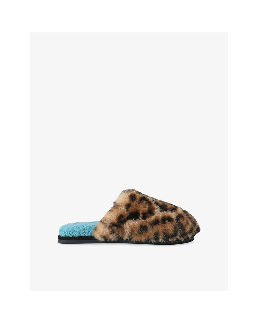 Kurt Geiger Brown Kensington Faux-Fur Slippers
