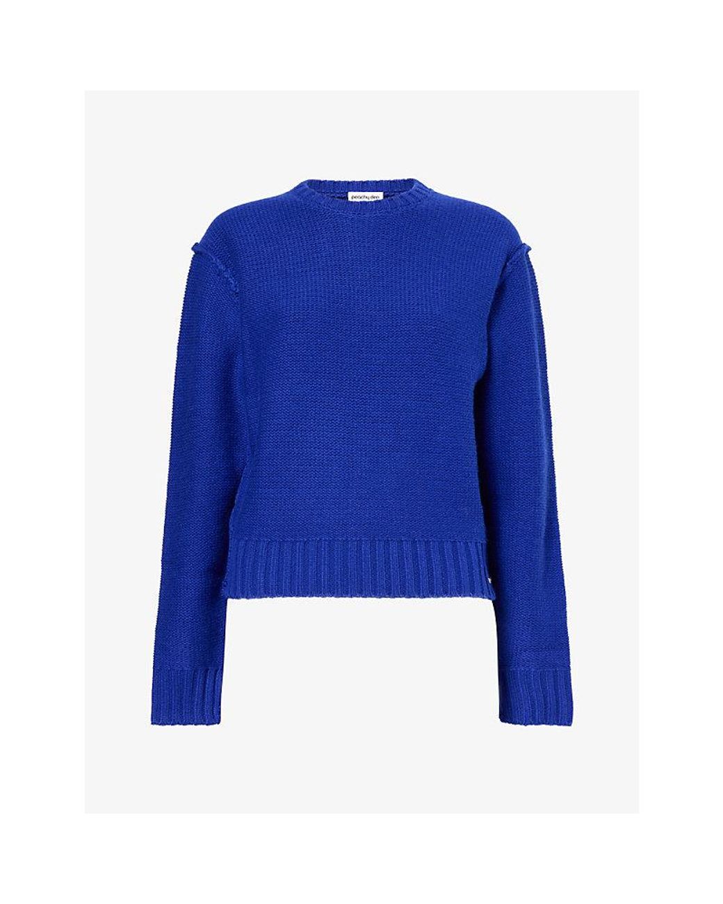 Peachy Den Blue Sienna Exposed-Seam Knitted Jumper