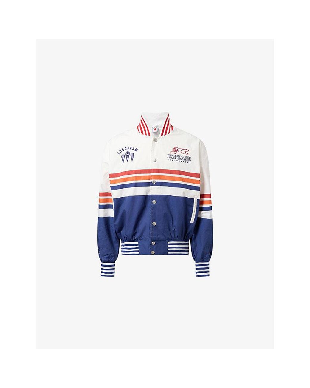 ICECREAM Blue Moto Logo-Print Cotton Bomber Jacket for men
