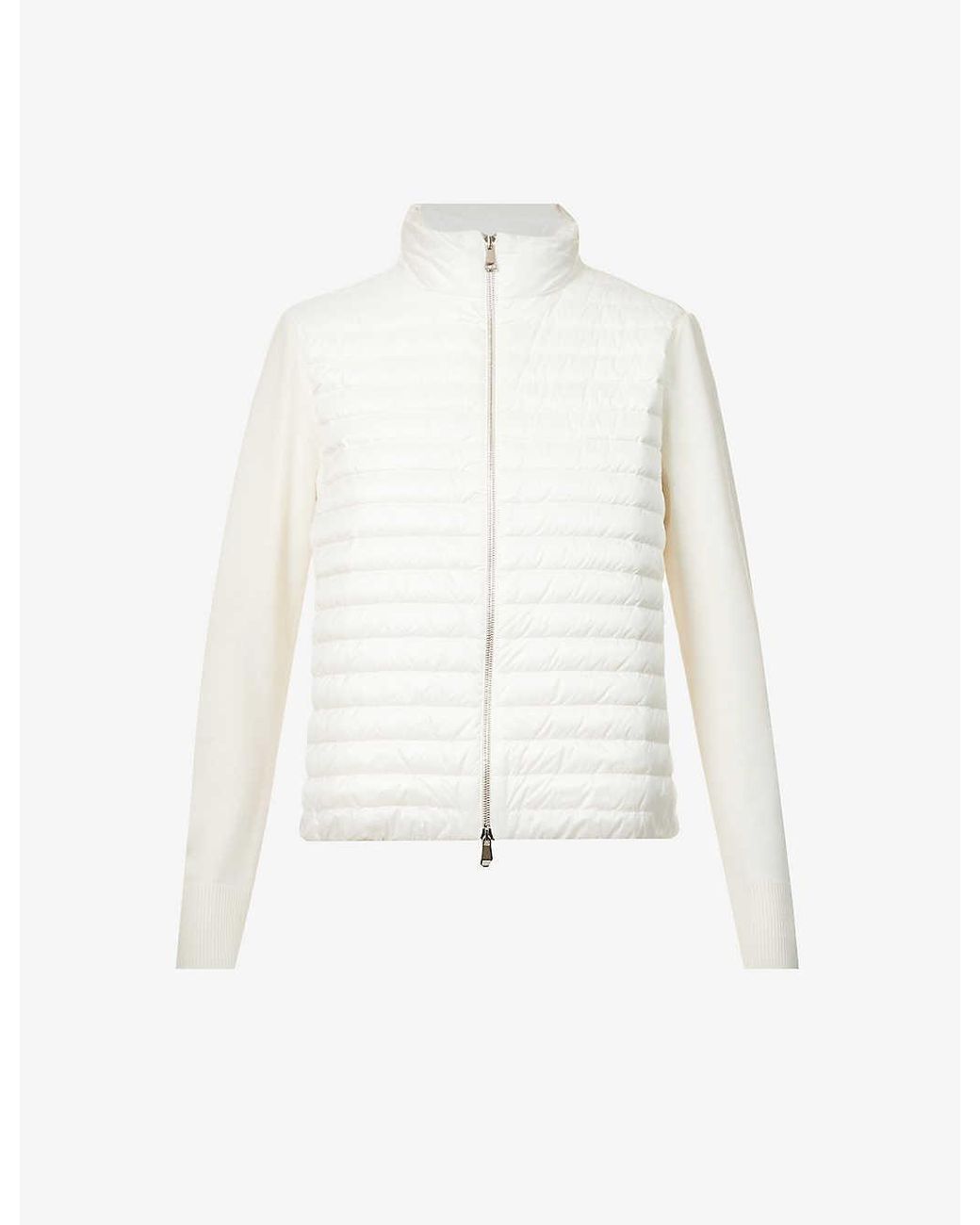Moncler High-neck Quilted Shell-down Jacket in White | Lyst UK