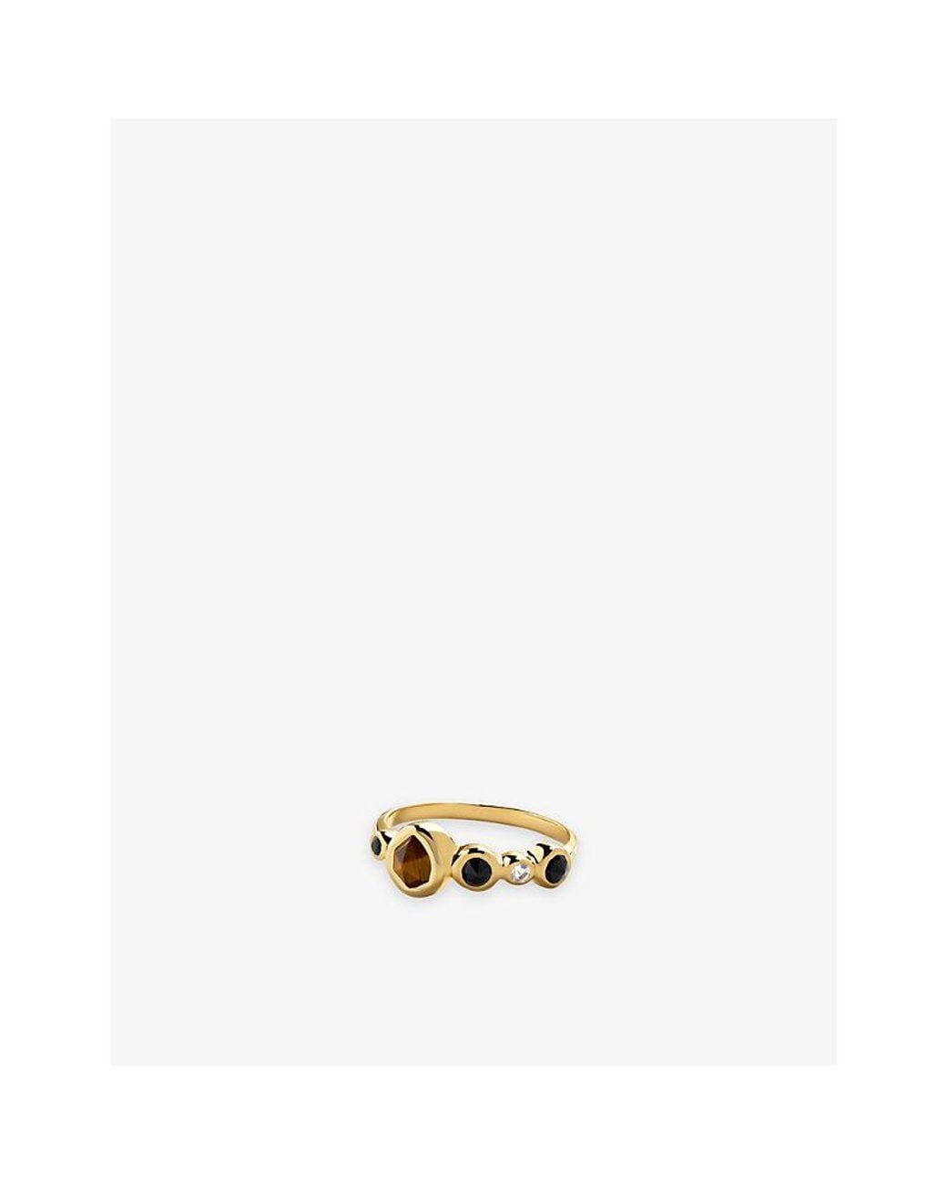 Monica Vinader Metallic Mv Siren Bezel Multi Gemstone 18Ct Vermeil Ring
