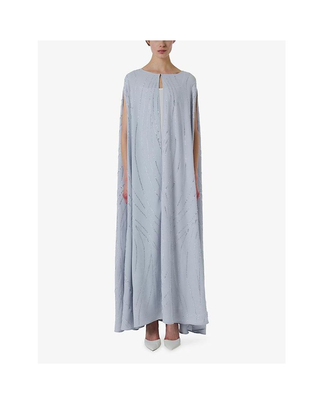 eem Blue Embellished Woven Cape