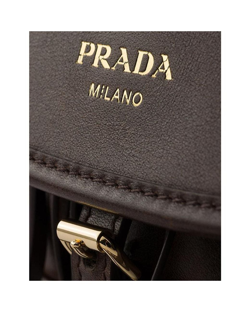Prada Brown Corsaire Aged Leather Mini Shoulder Bag