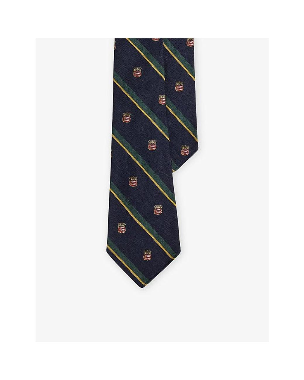 Polo Ralph Lauren Blue Striped Repp Club Silk Tie for men