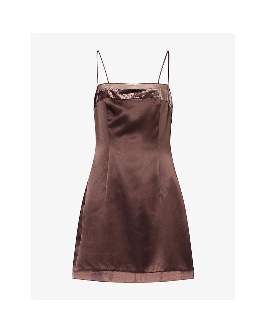 Reformation Brown Ziba Silk Mini Dress