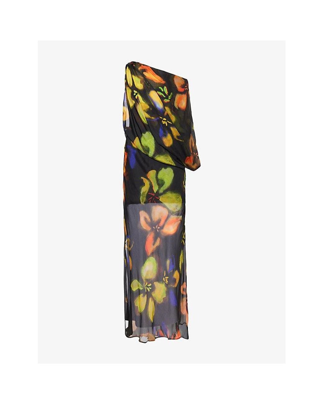 Sir Green Arisa Printed Draped Woven Maxi Dress
