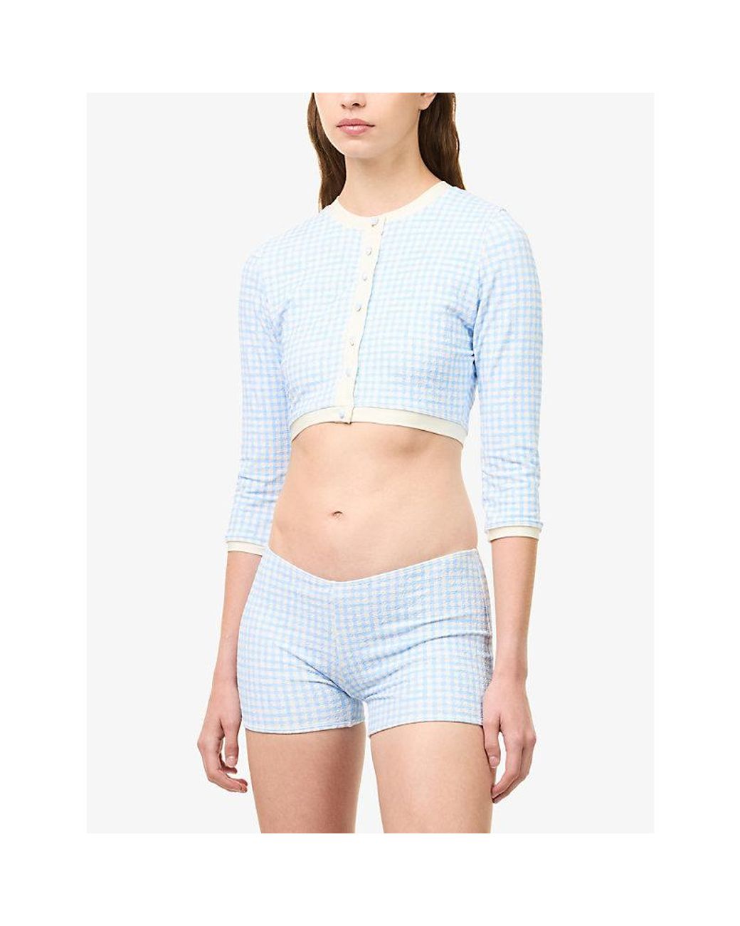 Cheap Monday White Cali Checked Swim Shorts