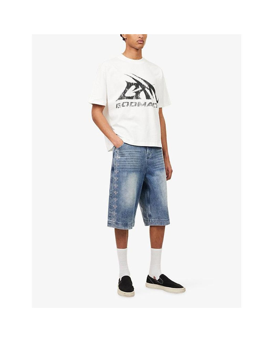 GODMADE White Logo-Print Crew-Neck Cotton T-Shirt for men