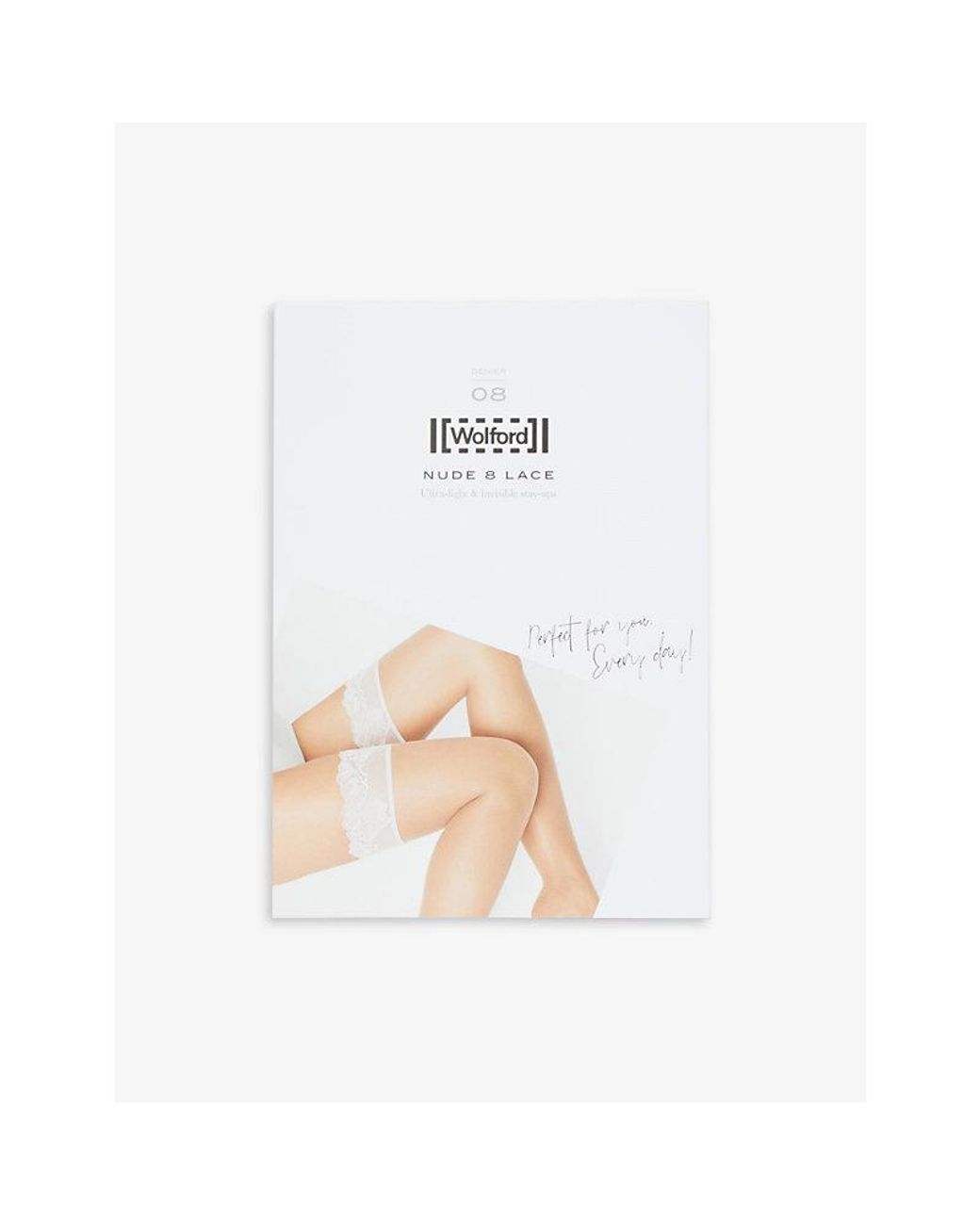 Wolford White Nude 8 Floral-trim Stocking