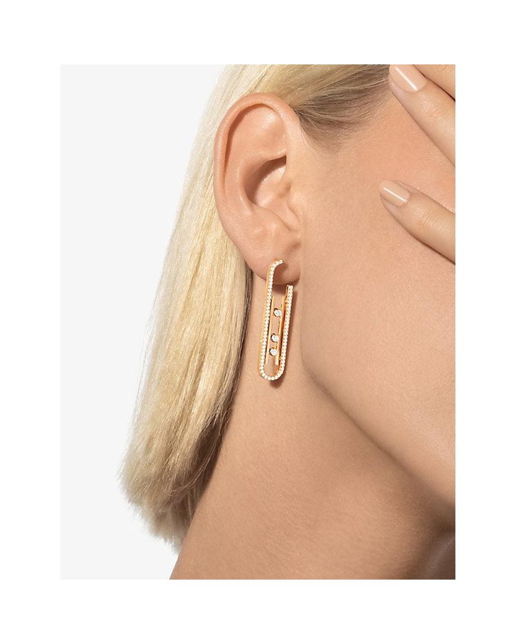Messika Metallic Move 10Th 18Ct And 1Ct Diamond Earrings