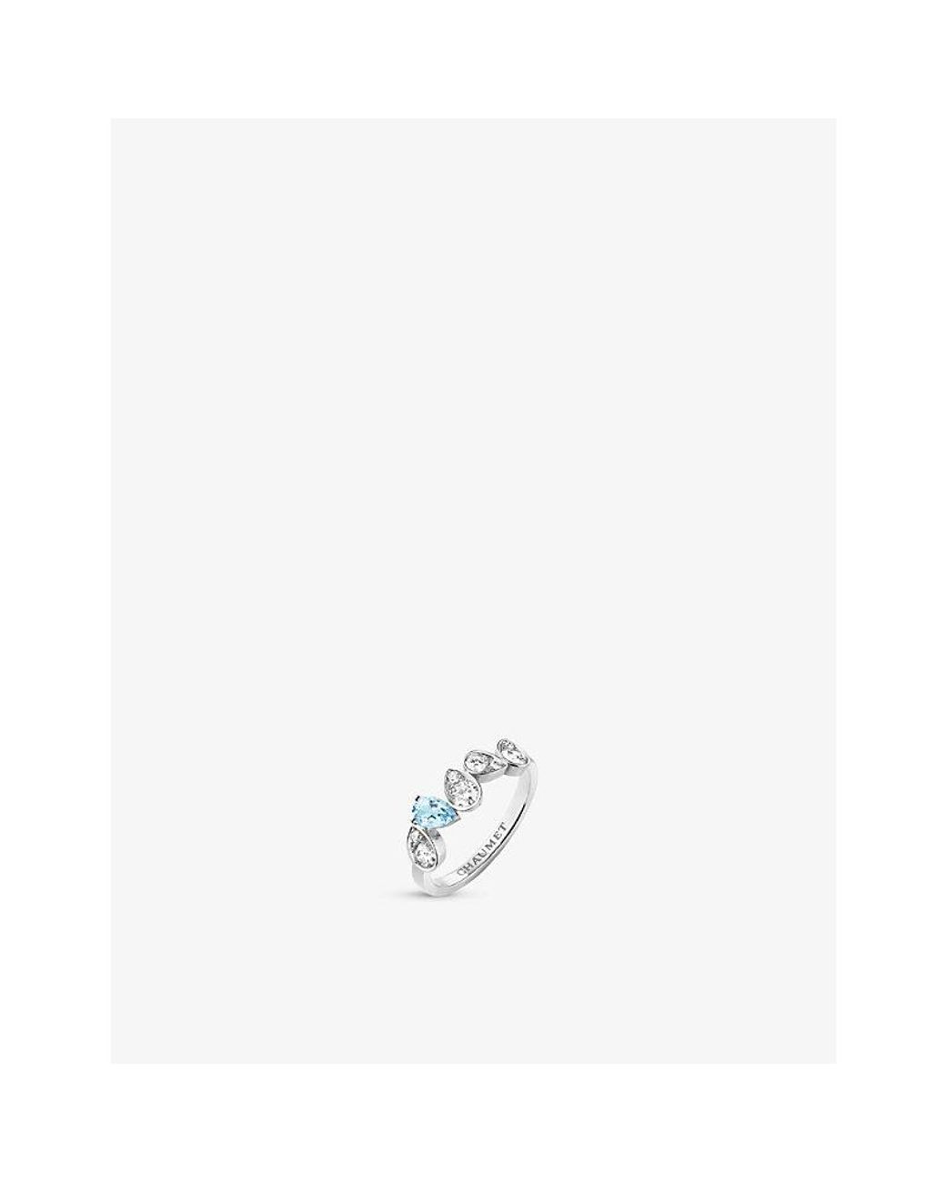Chaumet White Joséphine Ronde D'Aigrettes- Diamond And Aquamarine Ring