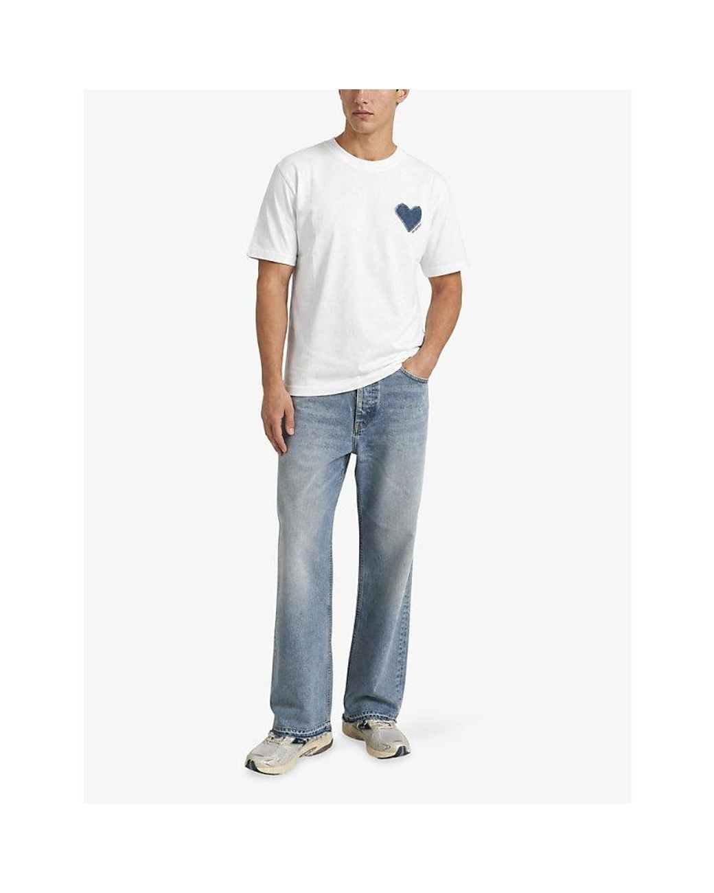 The Kooples White Logo-Embroidered Short-Sleeve Cotton T-Shirt for men