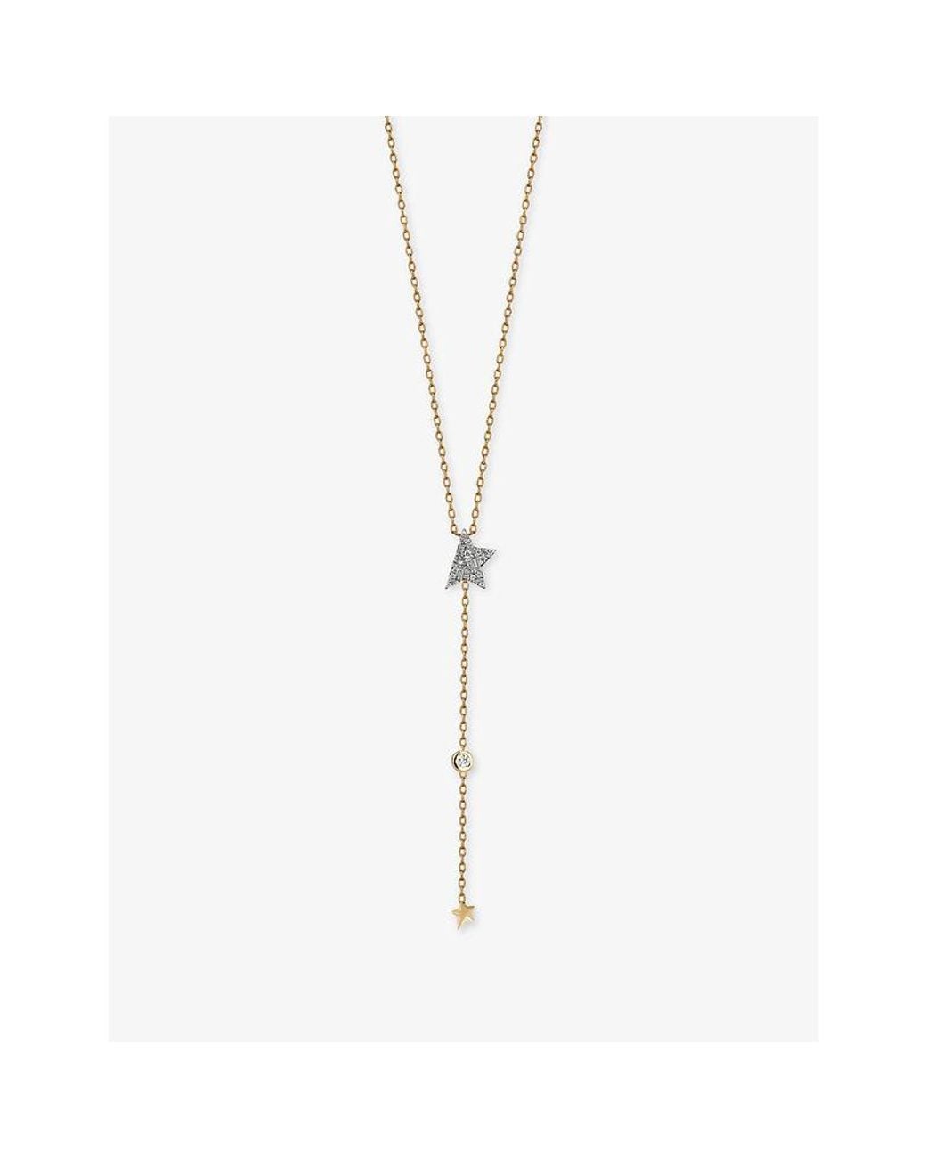 Kismet by Milka White Cosmic Comet Metal And 0.16Ct Diamond Pendant Necklace