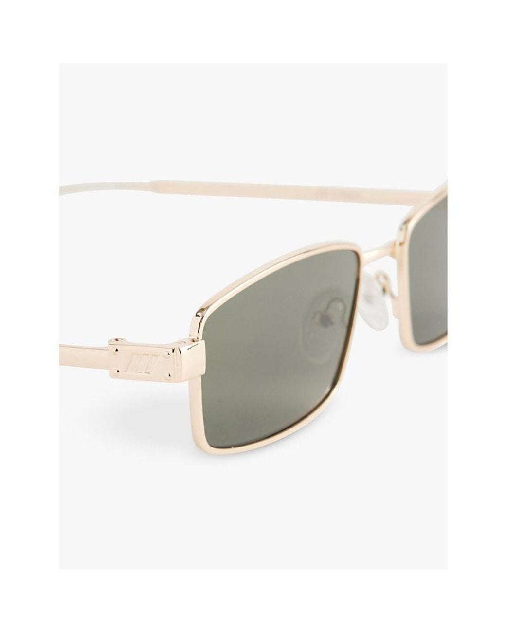 Le Specs Green Bizarro Rectangular-Frame Metal Sunglasses