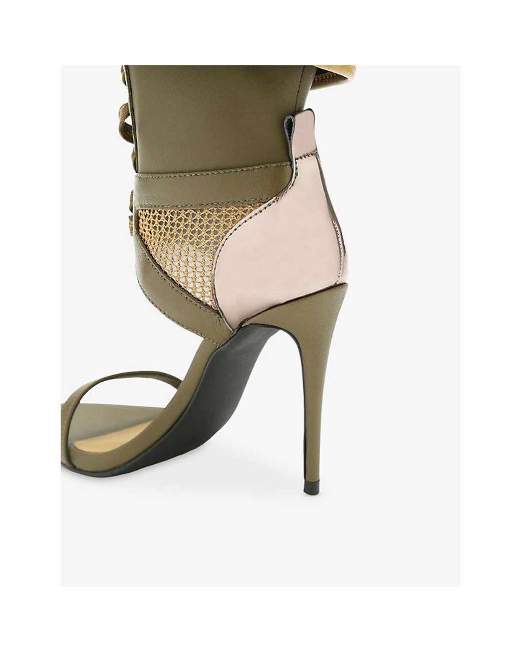 Steve Madden Green Casella Faux-Leather Heeled Sandals