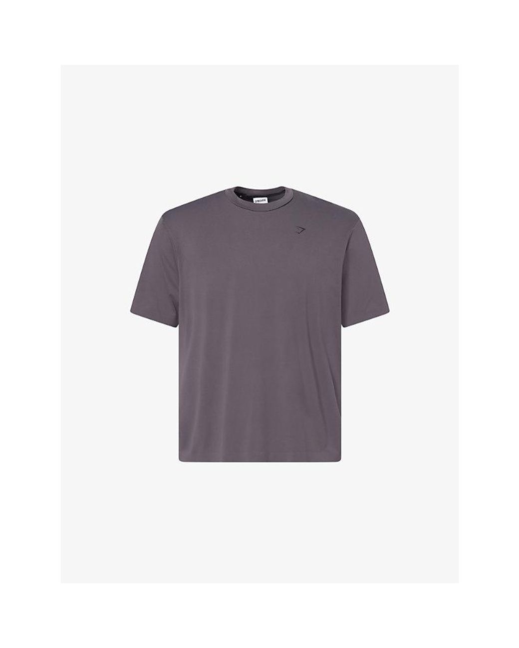 GYMSHARK Purple Training Evolved Brand-Print Woven T-Shirt for men