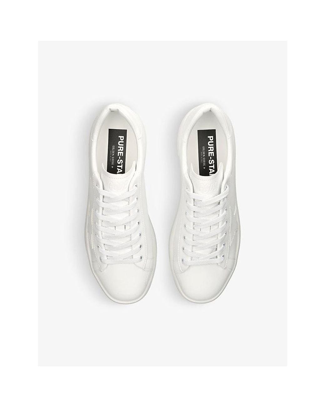 Golden Goose Deluxe Brand White Pure Star Star-Embroidered Faux-Leather Low-Top Trainers for men