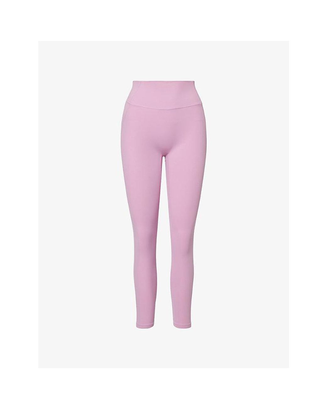 BO+TEE Pink High-Rise Embossed-Logo Stretch-Woven Leggings