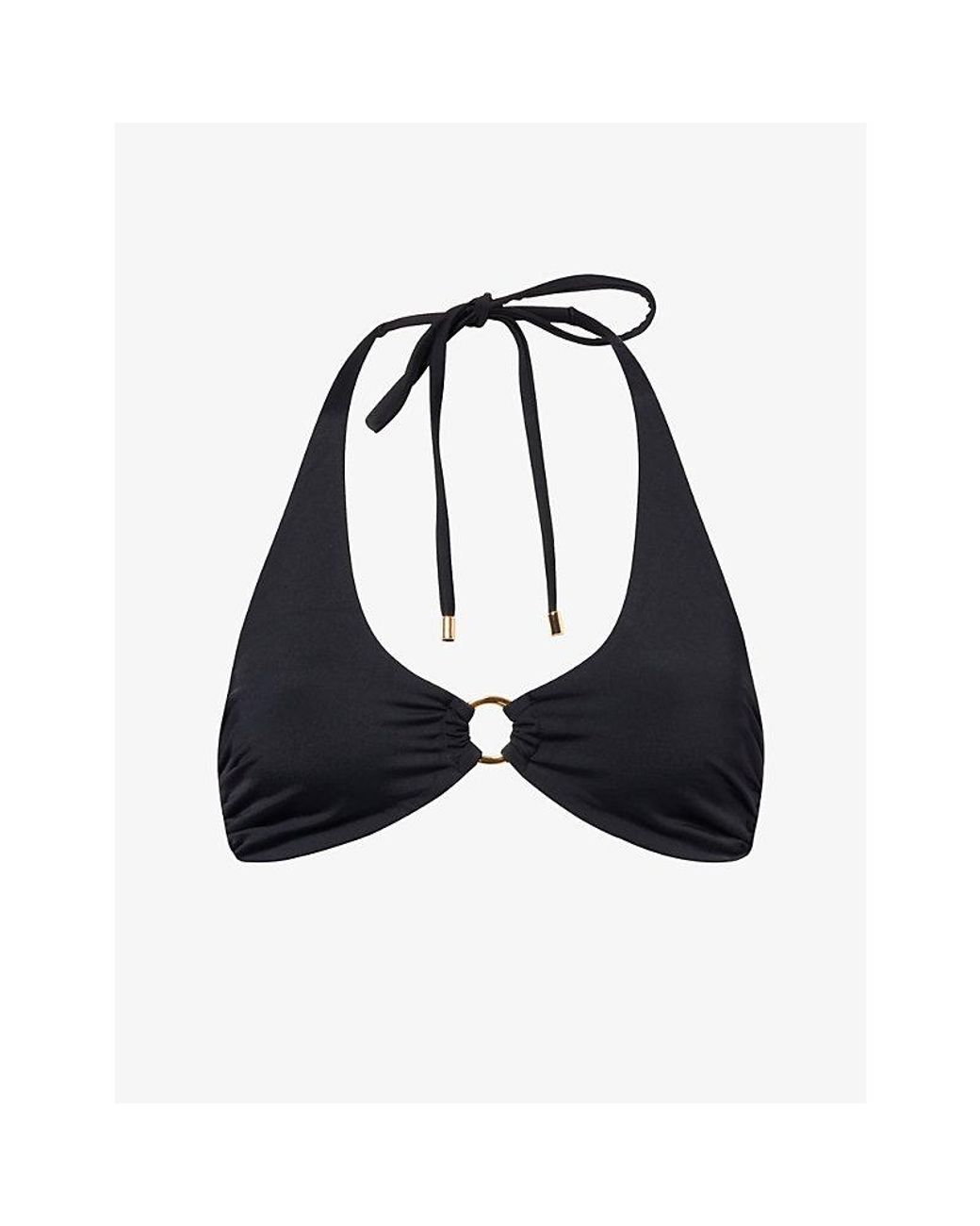 Away That Day Black Sorrento Halter Neck Bikini Top