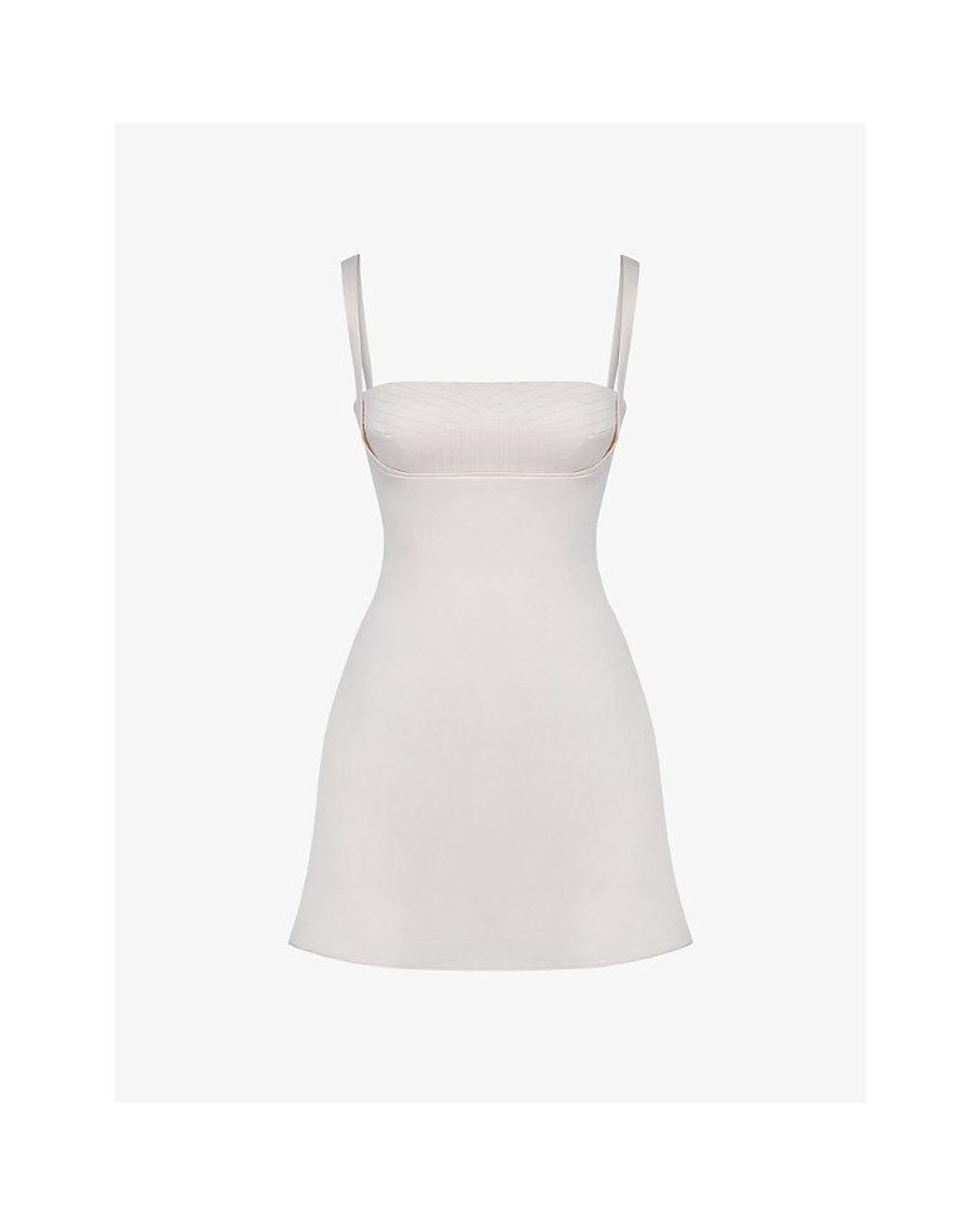 House Of Cb White Kara Stretch-Woven Mini Slip Dress