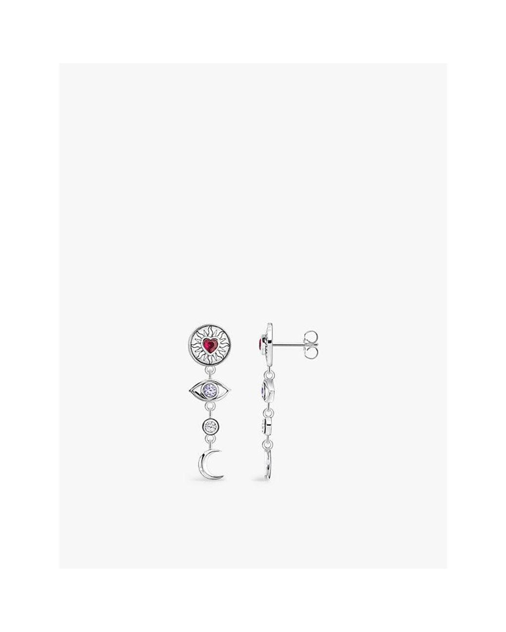 Thomas Sabo White Talisman 925 Sterling- And Zirconia Drop Earrings