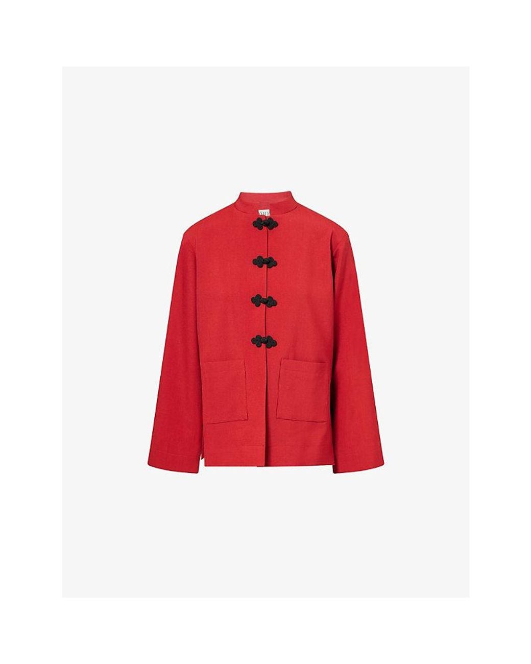 RÓHE Frames Red Pankou Knotted Wool Jacket
