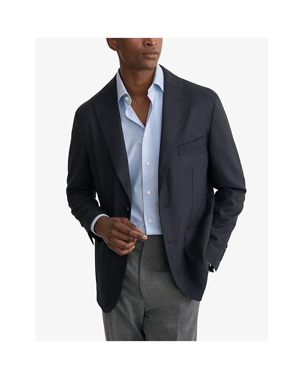 Eton of Sweden Blue Dobby Semi-Solid Slim-Fit Cotton Shirt for men