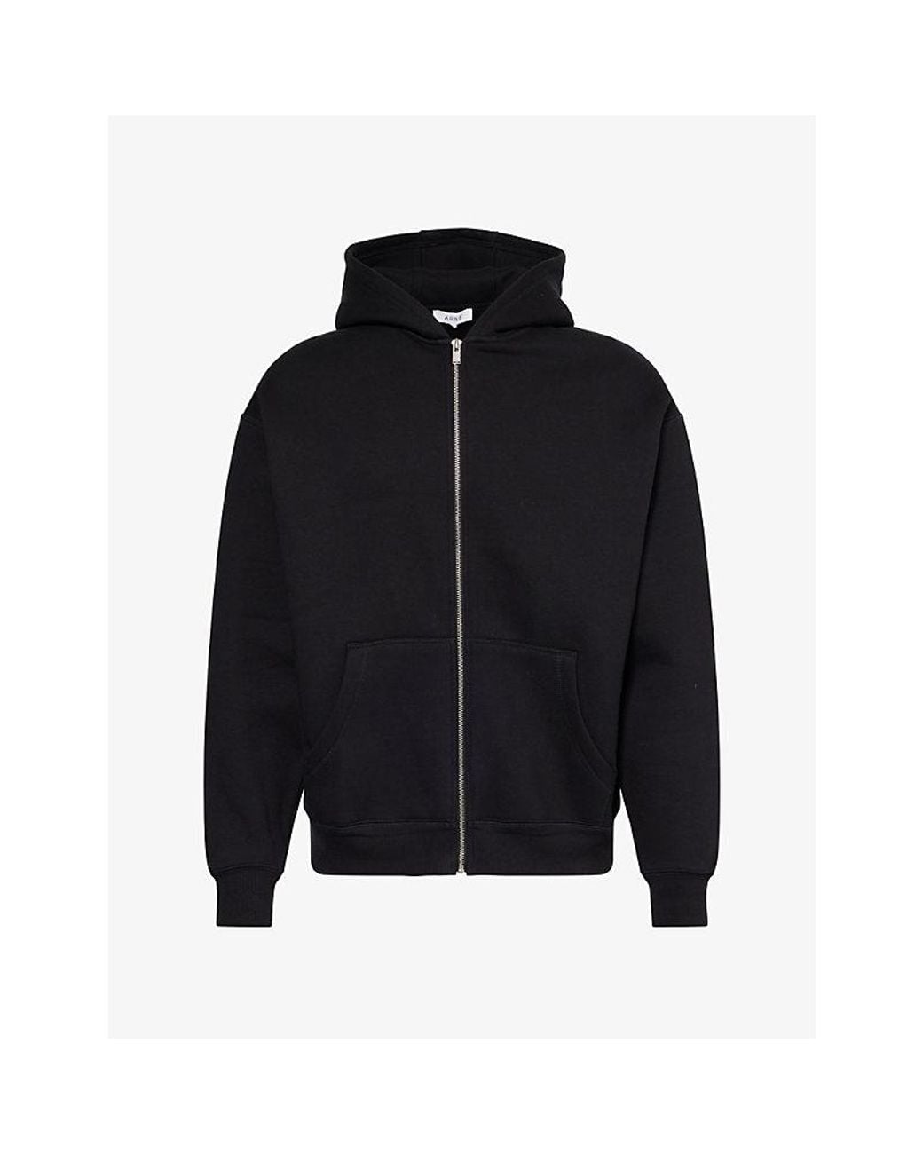 Arne Blue Relax Zip-Through Cotton-Blend Hoody for men