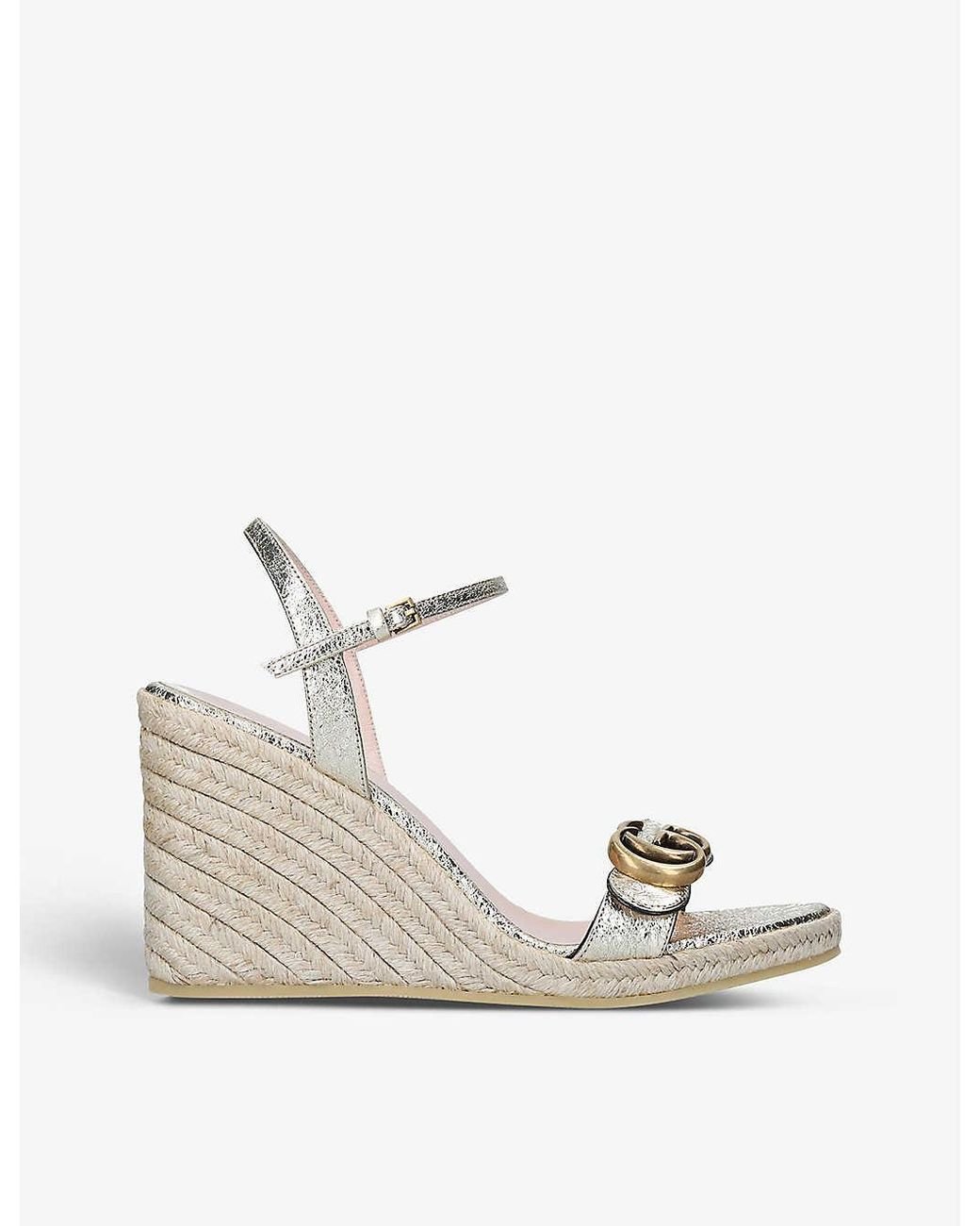 Gucci Aitana Espadrille Wedge Sandals