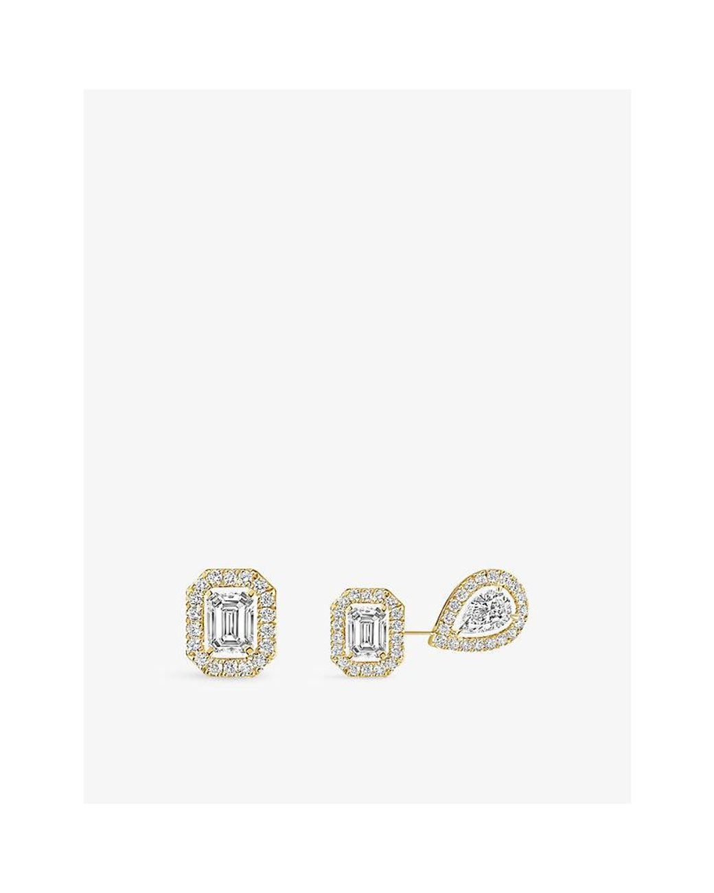 Messika White My Twin Three-Set 18Ct And 0.44Ct Diamond Stud Earrings