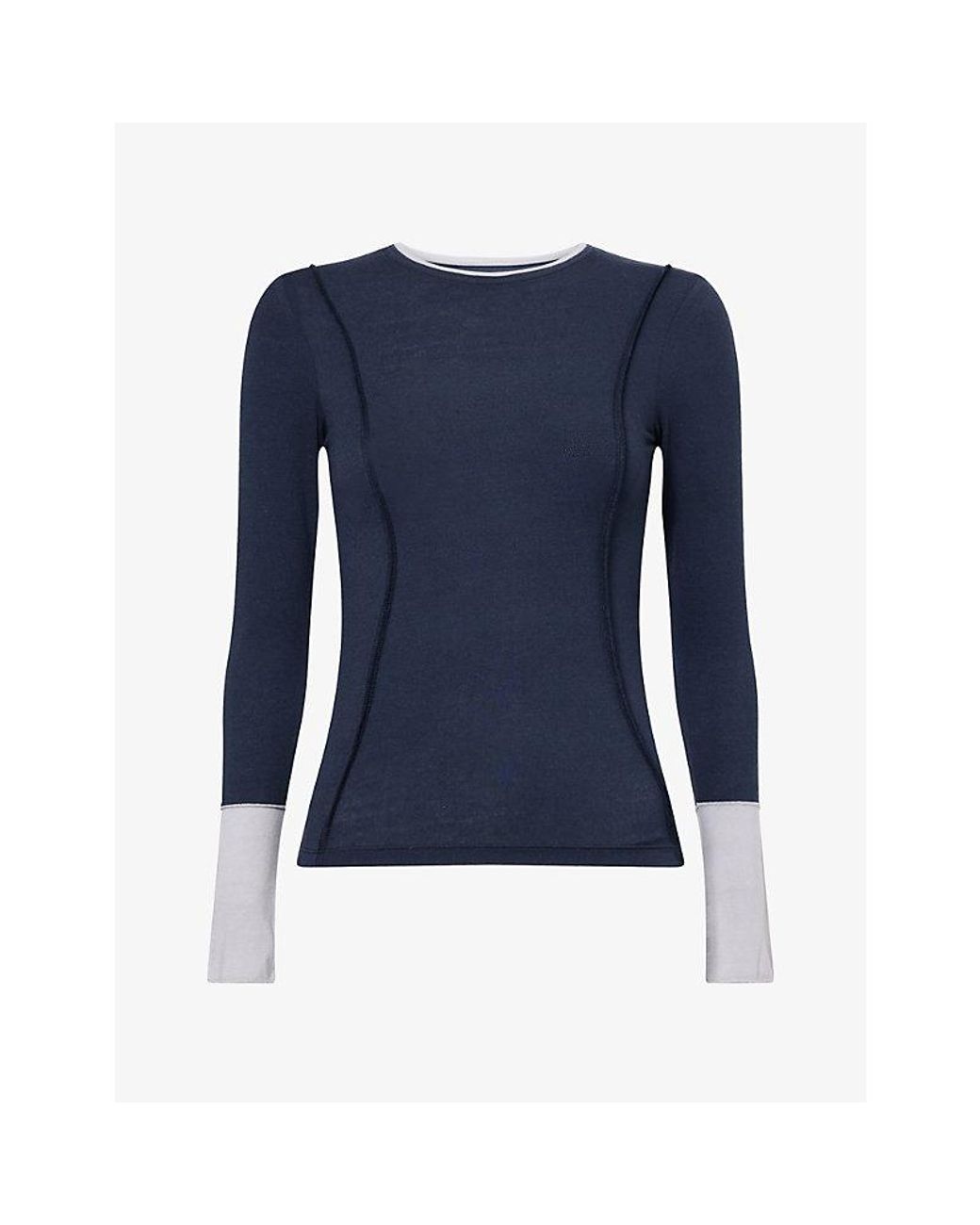 Damson Madder Blue Maven Sheer Stretch Modal-Blend Top