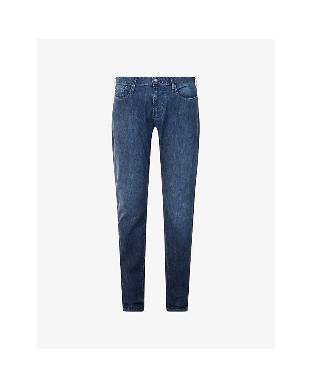 Emporio Armani Blue J06 Slim-Fit Denim Jeans for men