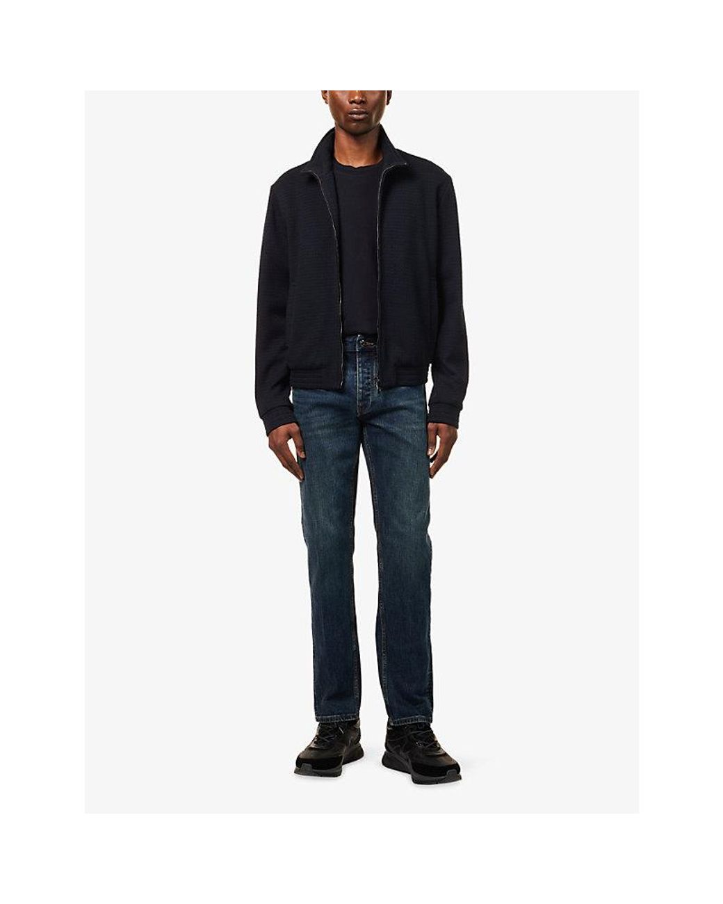 Emporio Armani Blue Slim-Fit Straight-Leg Denim Jeans for men