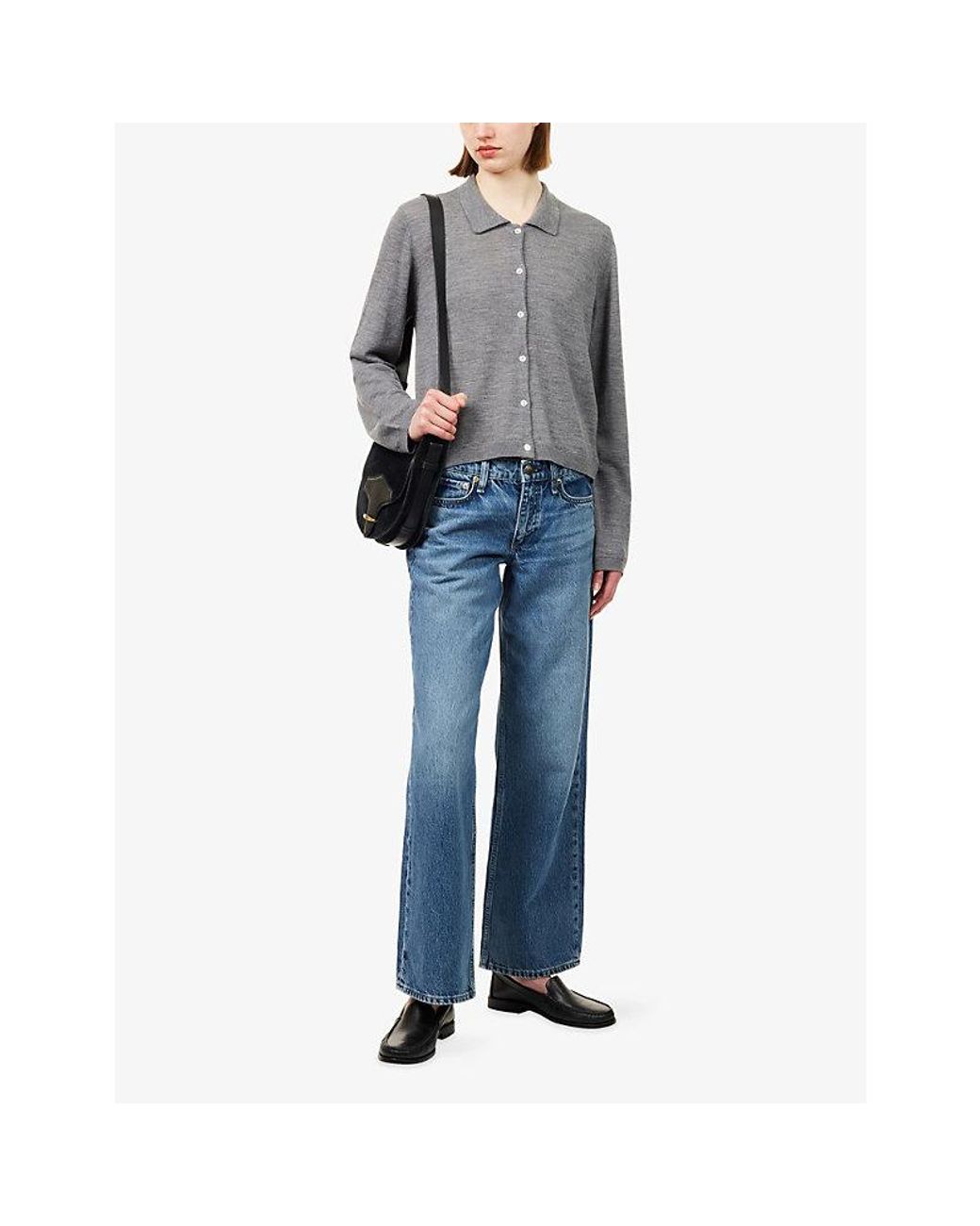 Rag & Bone Blue Saige Straight-Leg Denim Jeans