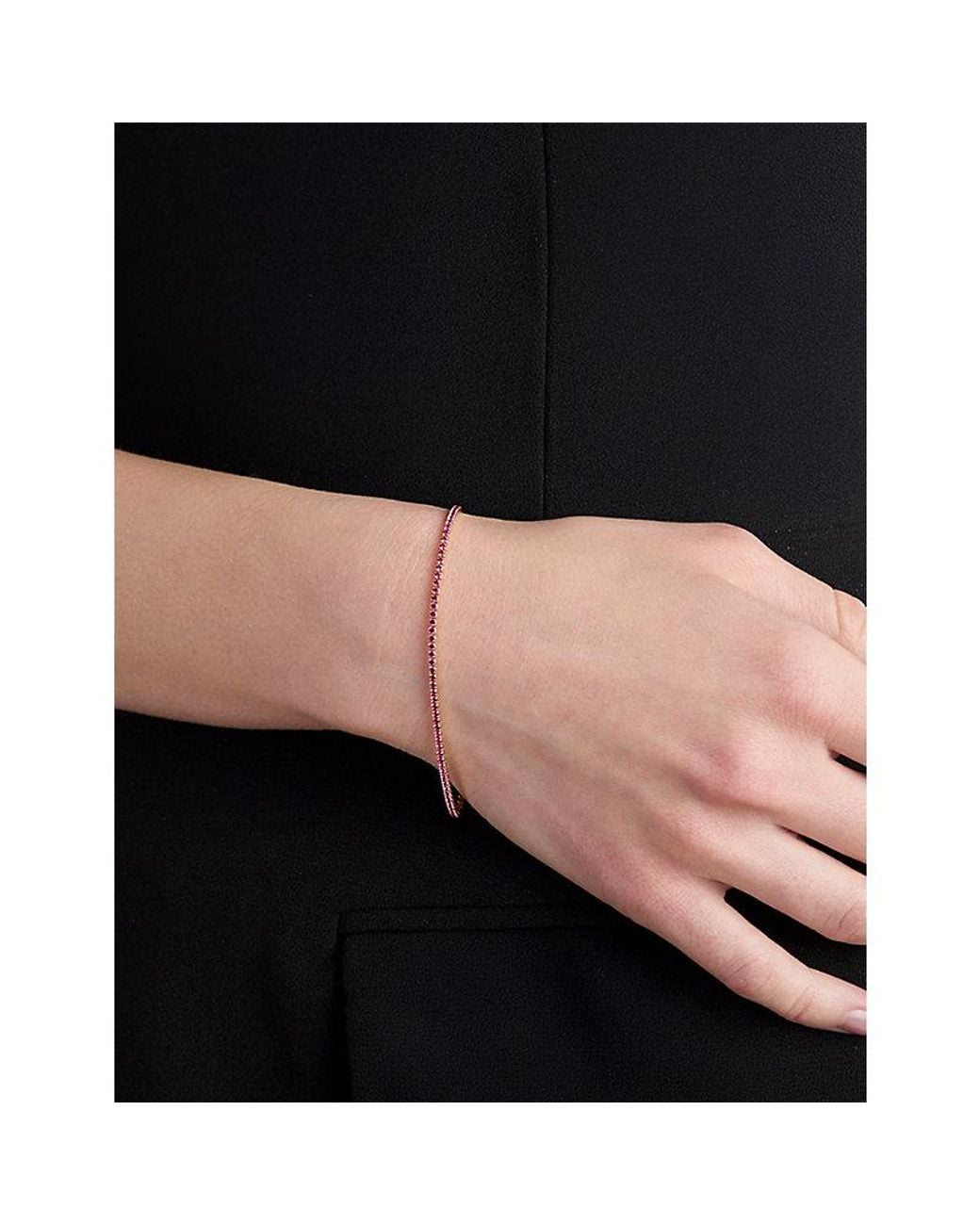 Astrid & Miyu White Tennis Chain 18Ct-Plated Brass Bracelet