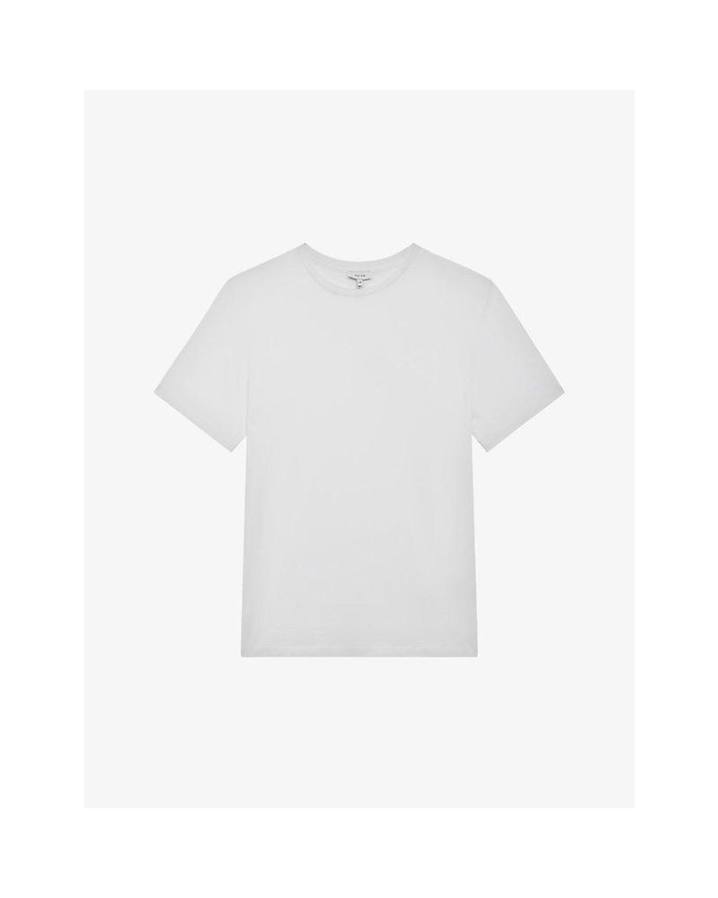 Reiss White Bless Crewneck Cotton-Jersey T-Shirt for men