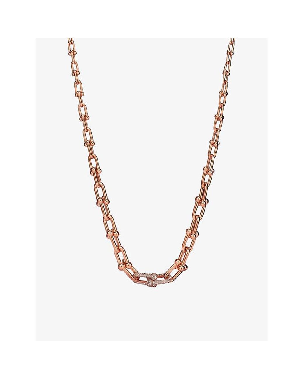 Tiffany & Co Metallic Tiffany Hardwear Graduated Link 18Ct Rose- And 3.19Ct Diamond Necklace